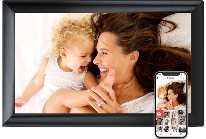 FLYRUIT Digital Picture Frame, Frameo 15.6 inch Large Digital Photo Frame WiFi, 1920 * 1080 IPS FHD Touchscreen, 32GB Storage, Instant Share Photo Video, Gift for Mom - Image 1